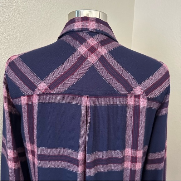 Rails Hunter Check Admiral/Cranberry Melange Button Up Cowgirl Shirt Size S - Picture 11 of 16